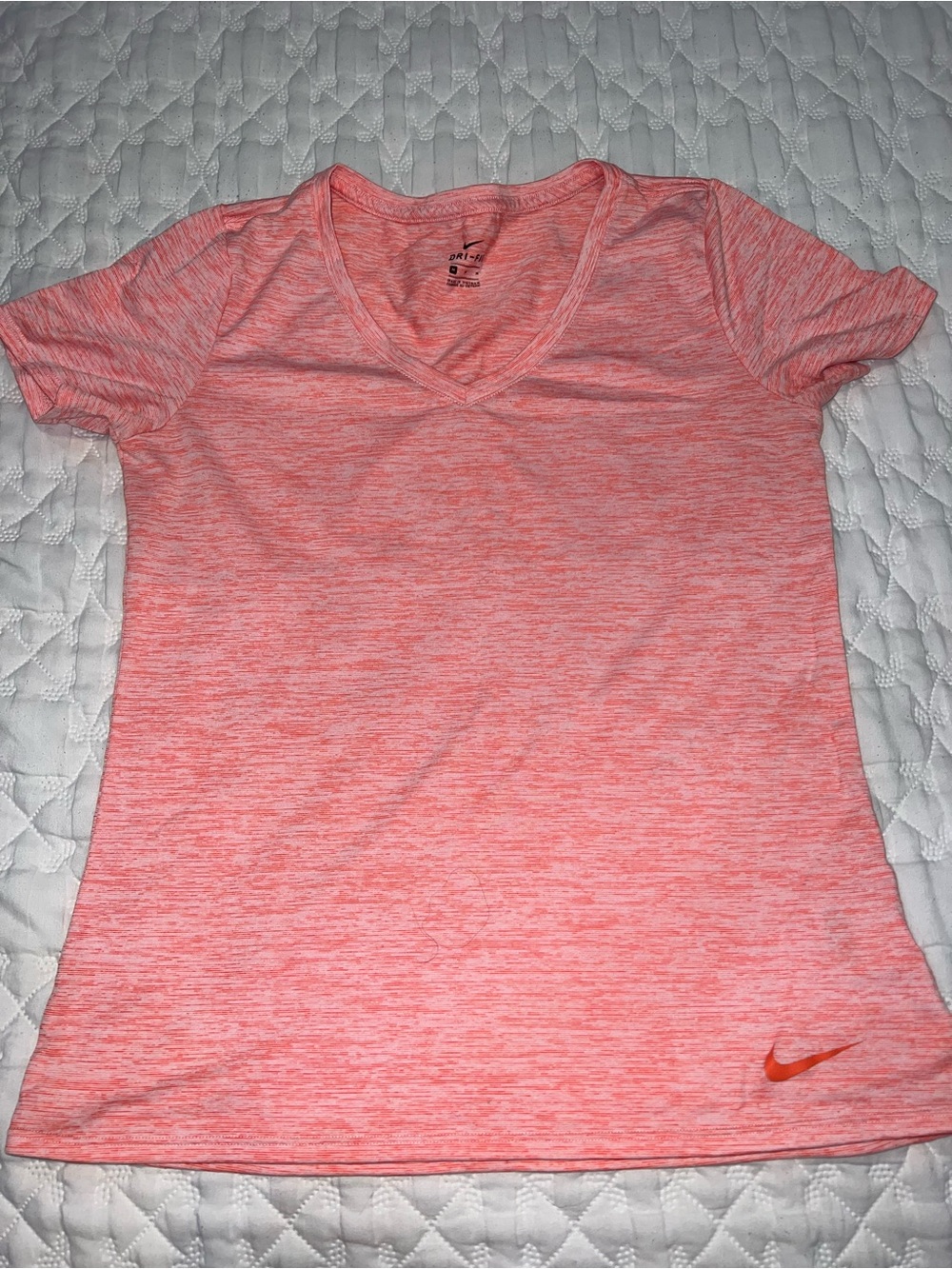Nike Women's Heather Coral V-Neck Short Sleeve Tee